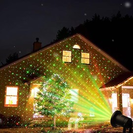 Red & Green Christmas Light Projector with Remote - LED Lighted Decoration