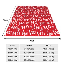 Red Christmas Throw Blankets, Christmas Hohoho Snowflake Soft Blanket Decorative for Home Sofa Couch Chair Living Bedroom,40x50 Inches, Winter Snowflake