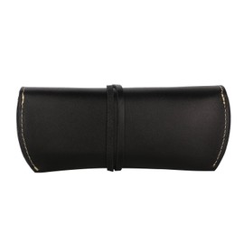 ZLYC Unisex Handmade Leather Collection Hard Eyeglass Case Sunglasses Holder (Black)
