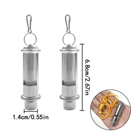 HAIKING Outdoor Whistle, 2 PCS Stainless Steel Sports Whistles for Coaches, Referees, Outdoor Survival (Silver)