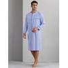 Lars Amadeus Striped Nightshirts for Men's V-Neck Button Down Nightgown