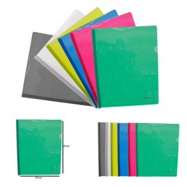 PASCUA FOLDER DE COSTILLA, TAMAÑO CARTA DE COLORES TRASLÚCIDOS CON 12 PZAS