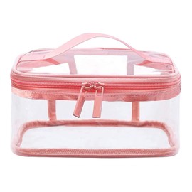 Alnicov Clear Toiletry Bag,Clear Makeup Bags Waterproof Transparent Portable Travel Bag with Handle Strap and Zipper for Vacation Bathroom Women and Men Toiletries Cosmetic Storage