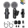 Bebeay 2 Pack Micrófono Inalámbrico para Celular-Negro