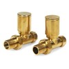 Brushed Brass Radiator Valves Angled Straight Corner 15mm Traditional Towel