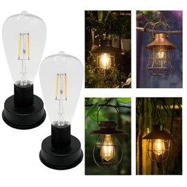 Solar Light Bulbs Solar Light Replacement Top Part with Bulbs, Outdoor Waterproof Solar Lantern Garden Accessories Tools (8.5cm/3.35'' - 2 Pcs)