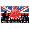 Lest We Forget Flag 5ft x 3ft, Poppy Flags with