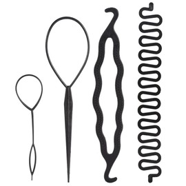 Hair Styling Accessories, Hair Styling Accessories Top Bun Braid Maker Hair Accessories Styling Set Topsy Tail Top Bun Maker Braiding Styling Disc Twist Tools DIY Accessories(No.1 4PCS)