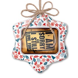 NEONBLOND Christmas Ornament Im Sorry & I Still Love You Red White Blue Xmas