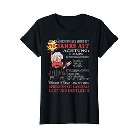 Women's T-Shirt with German Text "Die Dame ist 50 Jahre Old" ("The Dame Is 50 Y, black