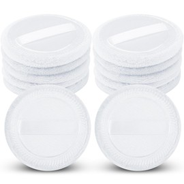 Senkary 12 Pieces Powder Puffs Cotton Makeup Powder Pads Soft Face Compact Powder Puffs for Loose Powder, Setting Powder, Pressed Powder, 2.36 Inch (White)