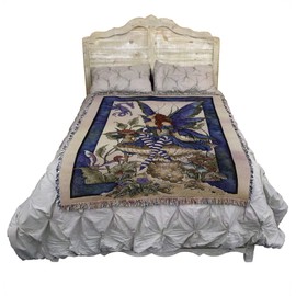 Bottom of The Garden - Amy Brown - Blanket Throw Woven from Cotton - Made in The USA (72x54)