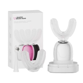 LIFMHYH Electric Toothbrush Adults U Shaped Automatic toothbrushes,360° Whole Mouth Cleansing 3 Cleaning Modes,Rechargeable, Waterproof (White)