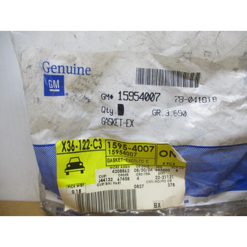 General Motors GM 15954007 Exhaust Pipe Catalytic Converter Gasket EX