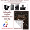 Dark Black Wooden Flowers Dishwasher Magnet Cover for Kitchen Décor