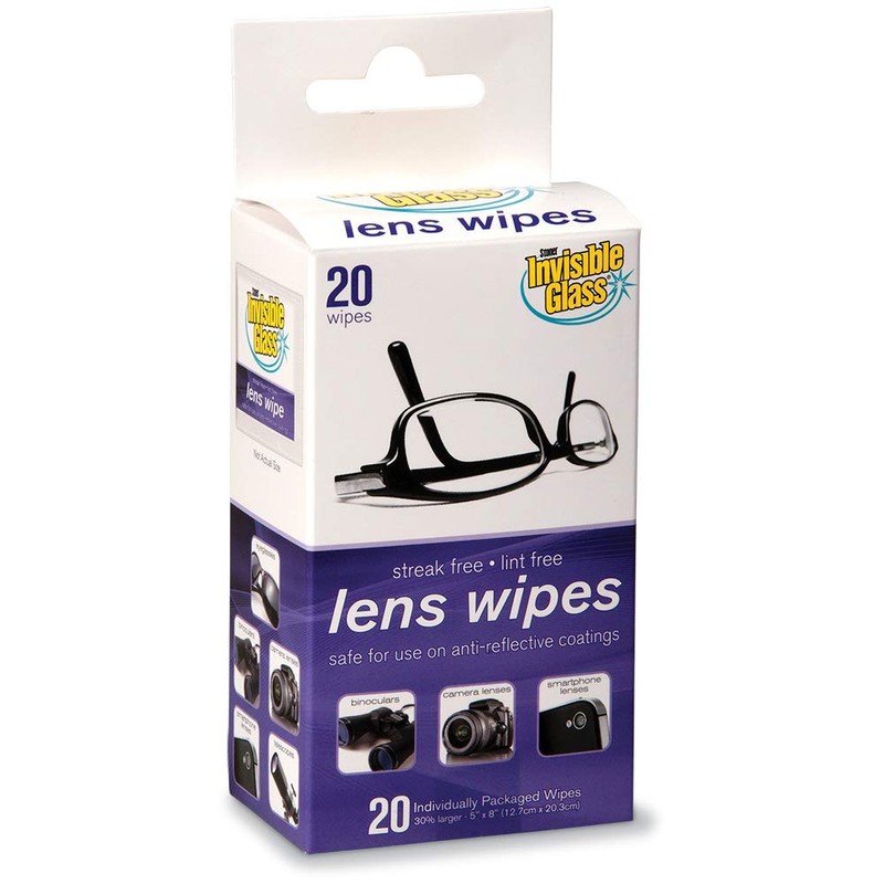Invisible Glass 90102 Lens Cleaning Wipes – Streak-Free, Lint-Free Wipes
