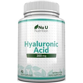 Hyaluronic Acid 300mg | 90 Capsules (3 Month Supply) | Triple Strength of Many Brands by Nu U Nutrition