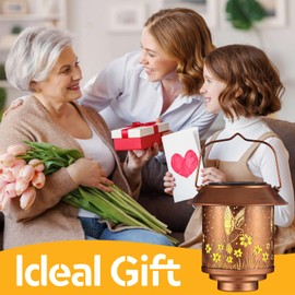 Mother Day Gifts for Mom,Solar Lantern Waterproof Metal Hummingbird Decor Birthday Gifts for Women, Outdoor Hanging LED Decorative Light for Garden Patio Yard Lawn Backyard Front Porch