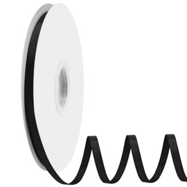 Ribreeze 1/4 inch Black Grosgrain Ribbon 50 Yards for Gift Wrapping Weddings DIY Floral Decor Sewing & More