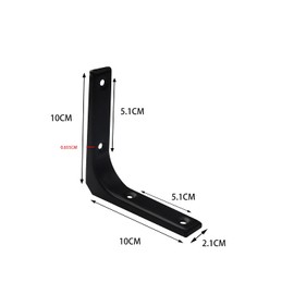 nuoshen 4PCS Black Shelf Bracket,4 x 4 Inch Right Angle Brackets Heavy Duty Shelf Support for Table Bookshelf Wood Board Furniture Window with 16PCS Screws