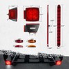 Partsam Submersible Under 80" LED Trailer Light Kit,Square Stop Turn