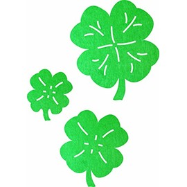 Petra's Bastel-News Set of 105 Clover Leaves in 3 Different Sizes Felt Scatter Decoration, Fliz, Green, 18 x 12 x 3 cm