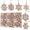 24 Pieces Wooden Christmas Snowflakes Ornaments 3inch Snow Flake Hanging