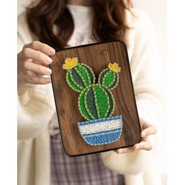 BAZIMA ALICE DIY String Art Kit for Beginner, DIY Cactus Potted Craft Kit,Unique Gift,Craft Kit for Holidays