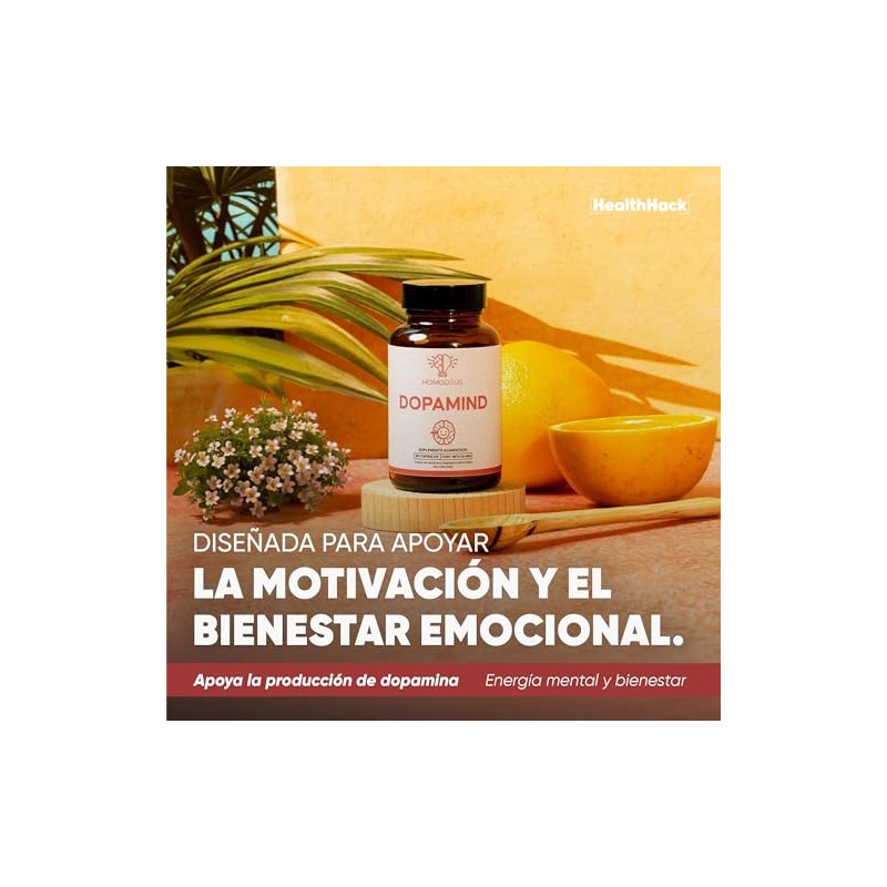 Dopamind Suplemento Natural con L-Tirosina Bacopa Omega 3 Vitamina B12