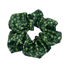 St.Patrick's Day Hair Scrunchies,Green Shamrock Ponytail Holders Green Clover Hair Scrunchy Ties JHSP65 (Set-A)
