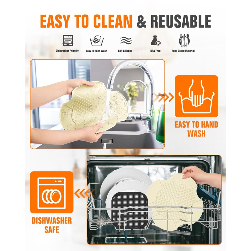 2-PCS Air Fryer Heat Resistant Mat & Splatter Shield for