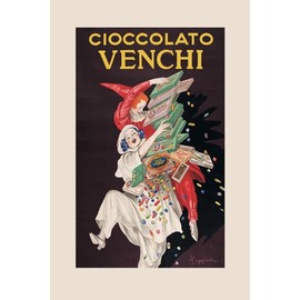 CANVAS Chocolate Chocolat Cioccolato Venchi Candy by Cappiello 20" X 30" Image Size . Vintage poster on CANVAS.