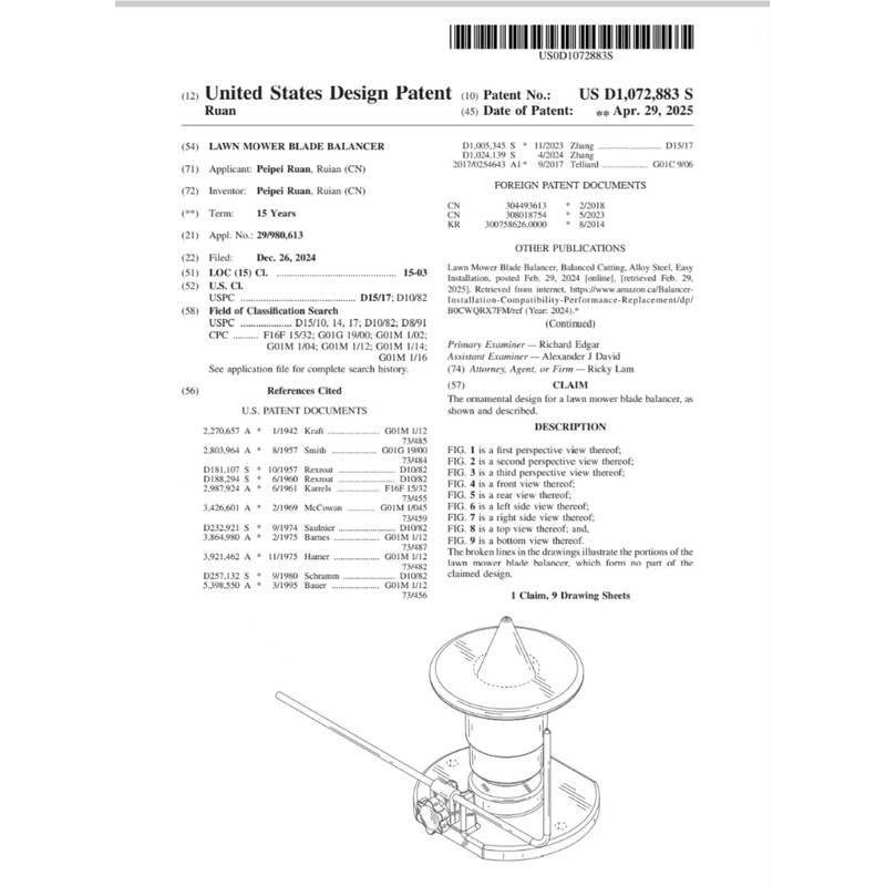 DPHXF Magnetic Wall Mount Blade Balancer Red Replace # 42-047