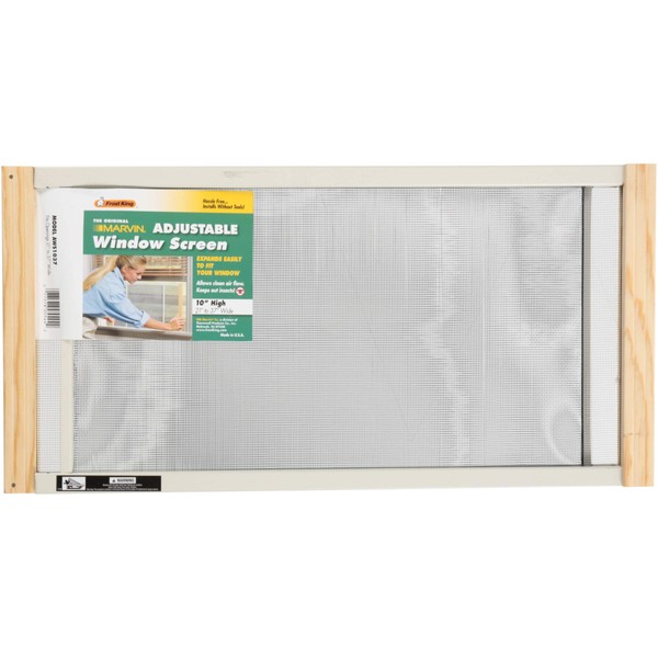 WB Marvin, 10in High x Fits 21-37in Wide Frost King AWS1037 Adjustable Window Screen