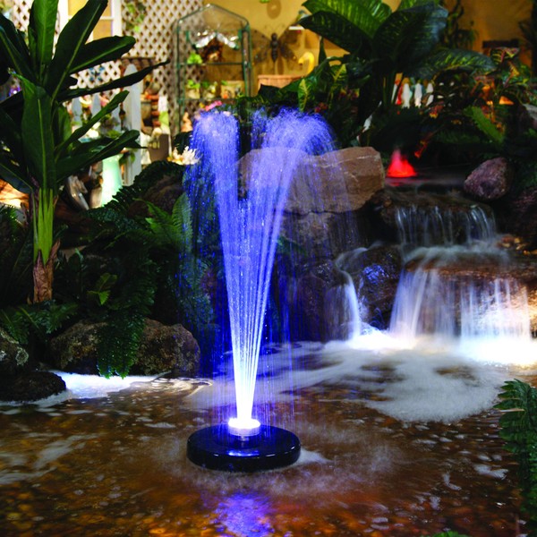Alpine Corporation FTC102 550-GPH Pump 48-LED Light Floating Spray Fountain, 530 gph, Black
