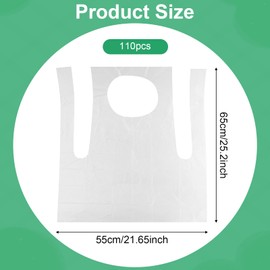 RESTALLADNWEST 110pcs Disposable Kids Apron,Transparent Children's Aprons,Plastic Aprons,for Painting Cooking Eating Teaching Picnic DIY Craft (55 X 65cm)