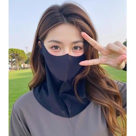 MYJYG Sun Protection Face Cover, UV Protection, Cooling Mask, Washable, Sun Protection Mask, 100% Ice Silk, UPF 50+, Face Guard, Ear Strings, Adjustable Ear Straps, Sun Protection, Outdoor, Camping