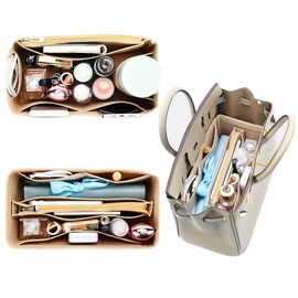 Lckaey Purse Organizer for Hermes birkin 25 bags Felt organizer insert Y013beige-S