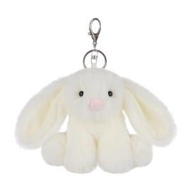 Apricot Lamb Toys Plush Cream Bunny Stuffed Animal Keychain for Girls Boys Cute Soft Rabbit Pendant for Car Key Purse Backpack and Handbag (Vid Bunny Keychain,4.7 Inches)