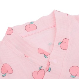 PAUBOLI Newborn Muslin Robe Baby Kimono Infant Cotton Romper 0-24 Months (6-12 Months, Pink Peach)
