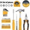 24pc Yellow Home DIY Tool Kit Set - Essential Household