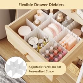 DongRong Makeup Organizer Cart, Rolling Floor Skincare Organizer and Storage with 2 Wooden Drawers, Cosmetics Display Cases Holder for Skin Care Perfume Hair Tools Nail Polish