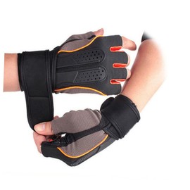 Kisangel 2 Pairs Grip Strength Half-Finger Gloves Wrist Straps Men's Outdoor Training Gloves for Weightlifting