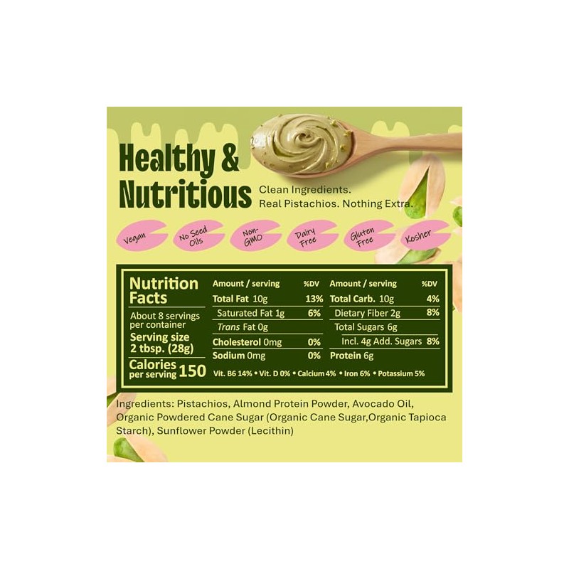 Creamy Pistachio Butter - Vegan High Protein Spread