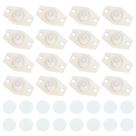 uxcell 16 Pcs Self Adhesive Caster Wheels, 360 Degree Rotation Mini Caster Swivel Rollers Universal Sticky Swivel Wheels for Furniture Storage Bins Trash Can (White, 1 Nylon Rolling Ball)