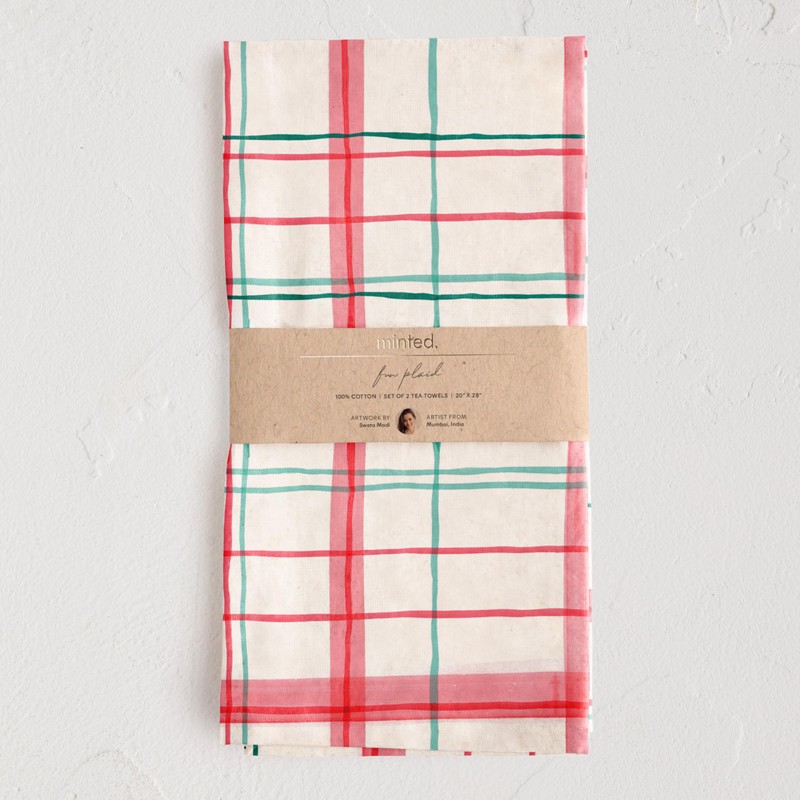 Minted Fun - Toalla de té a cuadros