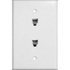 Morris 86021 Double RJ11 6 Conductor Phone Jack Wall Plate,