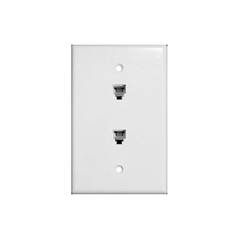 Morris 86021 Double RJ11 6 Conductor Phone Jack Wall Plate,