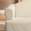 SureFit Home Décor Cotton Duck Solid T-Cushion Loveseat One Piece