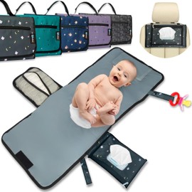 BUBENHERZ Grey Bear Nappy Bag with XL Changing Mat and Wet Wipe Compartment for All Sizes Changing Mat for on the Go Changing Bag Organiser with Lots of Space